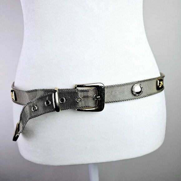 Vintage 90's Two Tone, Gold & Silver Mesh Belt, 40"L X 1 1/4"W - Picture 2 of 11